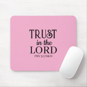Lita på Lord Bible Verse Rosa Simple Musmatta