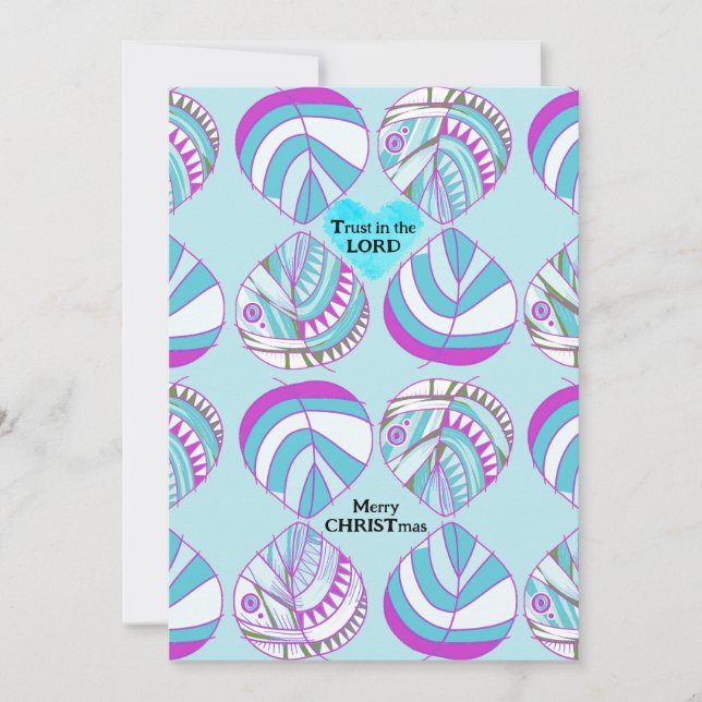 Lita på Lord Fish Lövs Lila Himmel jul Julkort (Framsida)