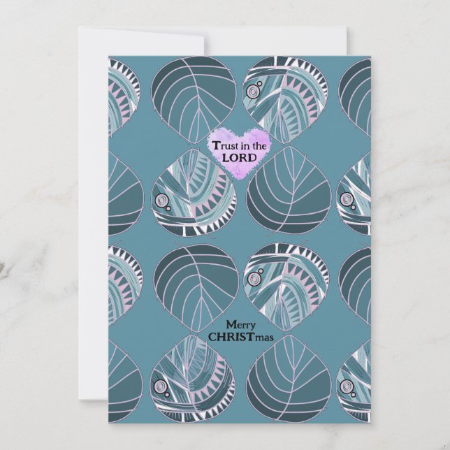 Lita på Lord Fish Lövs Periwinkle-julen Julkort (Framsida)