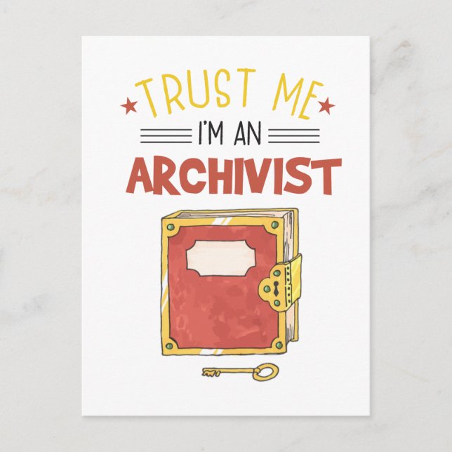Lita på mig att jag är en arkivist vykort (Framsida)