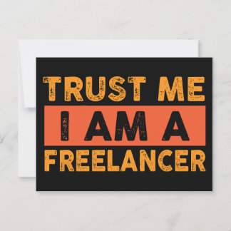 Lita på mig att jag är en frilansare vykort