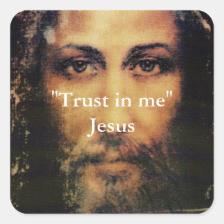 Lita på mig - Bilden av Jesus Kristus Sticker Fyrkantigt Klistermärke