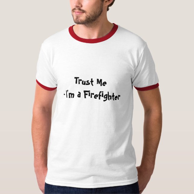 Lita på mig brandmannen t-shirt (Framsida)