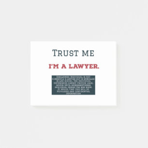 Lita på mig I-förmiddagen en advokat Post-it Block