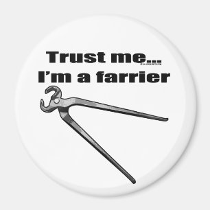 Lita på mig I-förmiddagen en farrier. Magnet