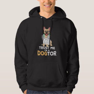 Lita på mig Im A Dogtor Fransk Bulldog Hund Hoodie