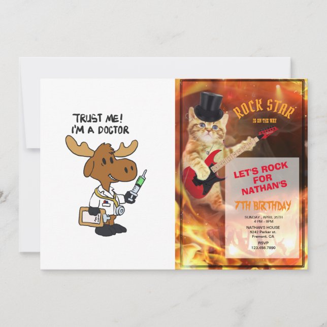 Lita på mig! i'm á doktor | välj bakgrund färg inbjudningar (Framsida)