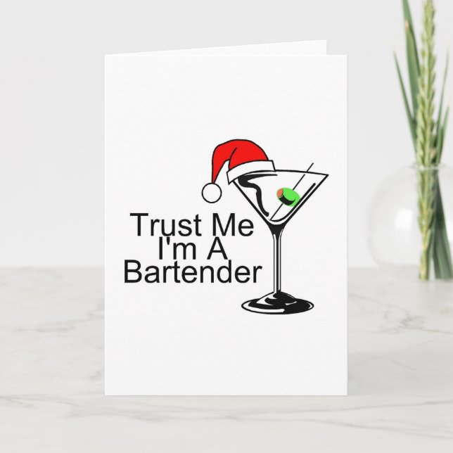 Lita på mig Im en Bartender Martini Helgkort (Framsida)