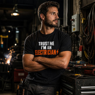 Lita på mig, jag är elektriker Modern Svart T Shirt