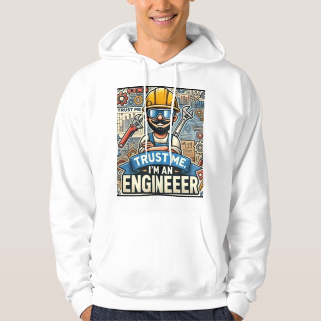 "Lita på mig, jag är en Ingenjör" 3D Designer Hood Hoodie (Framsida)