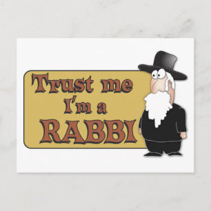 Lita på mig - JAG ÄR EN RABBIN - Stor judisk humor Vykort
