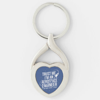 Lita på mig, jag är en rymdingenjör Rymden & STEM Twisted Heart Silverfärgad Nyckelring