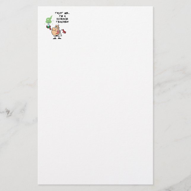Lita på mig.. Jag är vetenskapslärare Brevpapper (Framsida)