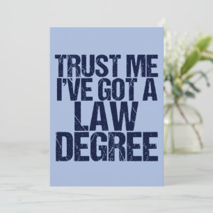 Lita på mig Lawyer Funny Law School Studenten Card