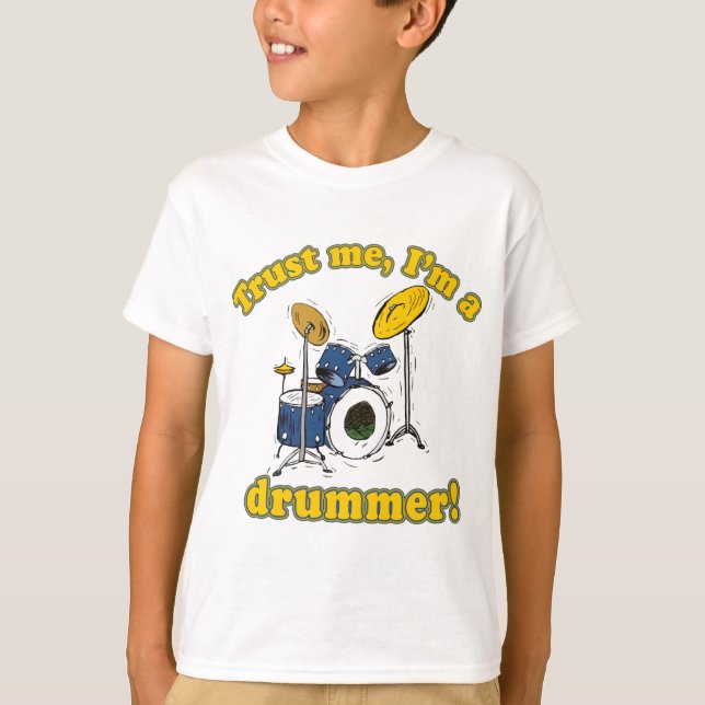 Lita på mig om en drummer tee shirt (Framsida)