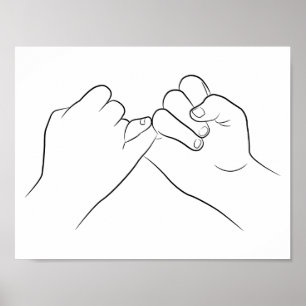 Lita på minimala linjebildsteket enkelt modern poster