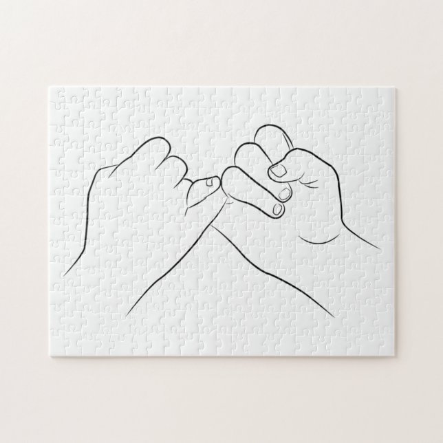 Lita på minimala linjebildsteket enkelt modern pussel (Horisontell)