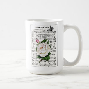 Lita på och lyda klassikervitmuggen kaffemugg