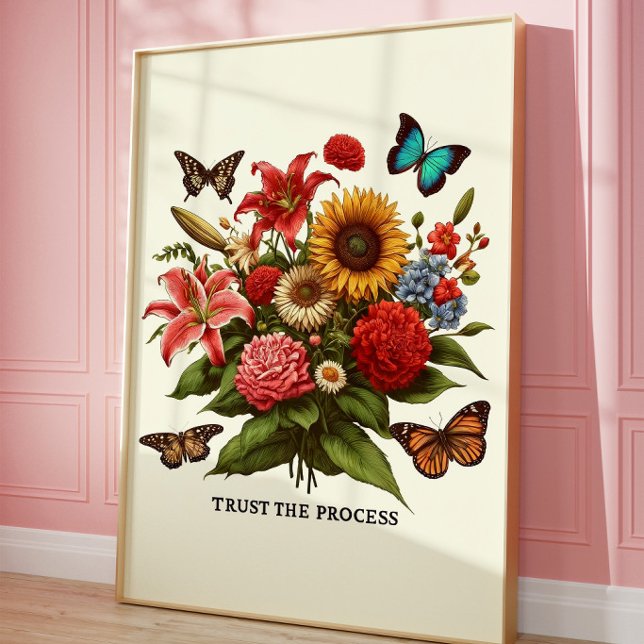 Lita processen blomster fjärilstryck poster (Skapare uppladdad)