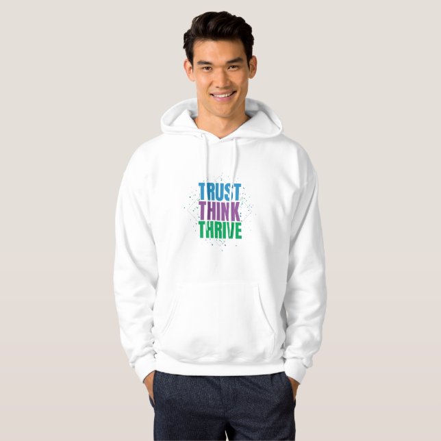 Lita Tro Thrive – Motiverande Citatdesign Hoodie (Hel framsida)