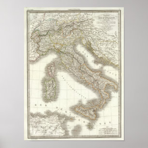 L'Italie - italienkarta Poster