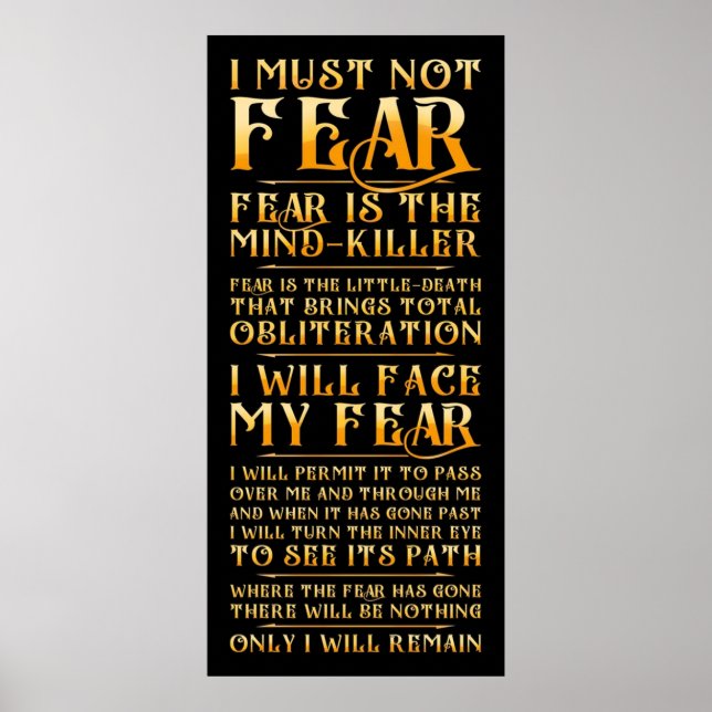 Litany against Fear Poster (Framsidan)