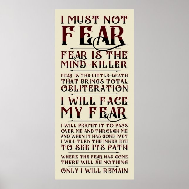 Litany Against Fear v2 Poster (Framsidan)