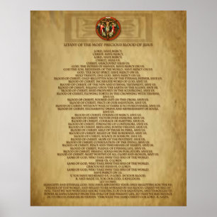 LITANY OF THE MESST PRECIOUA BLOOD OF JESUS POSTER