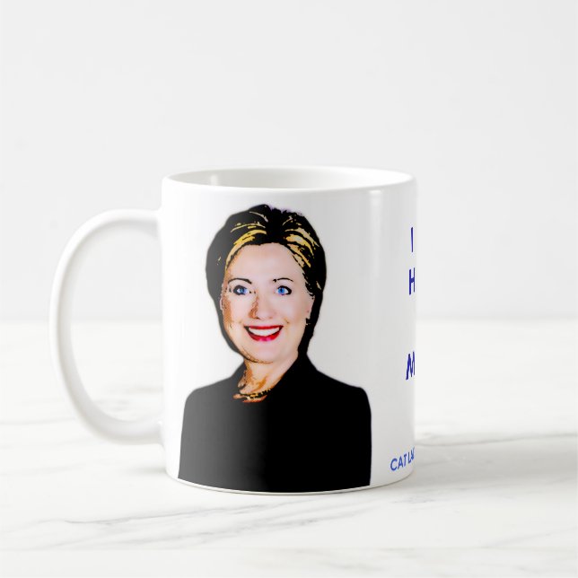 "Litar på jag: Hillary och för min katt" mugg. Kaffemugg (Vänster)