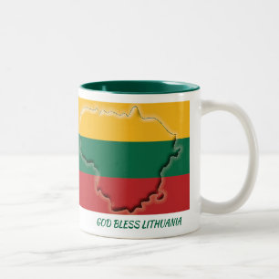 LITAUANIA KARTA Skripture Customized White Två-Tonad Mugg