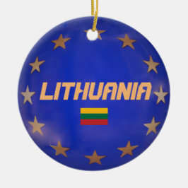 Litauen E.U. Flagga julprydnader Julgransprydnad Keramik