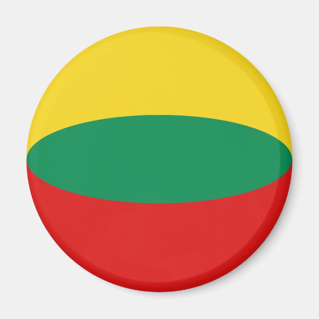 Litauen Fisheye Flagga Magnet (Framsidan)