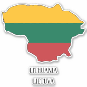 Litauen Flagga Charming Patriotic Karta Klistermärken