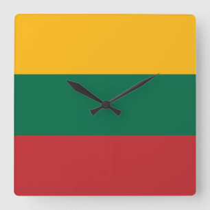 Litauen Flagga Fyrkantig Klocka