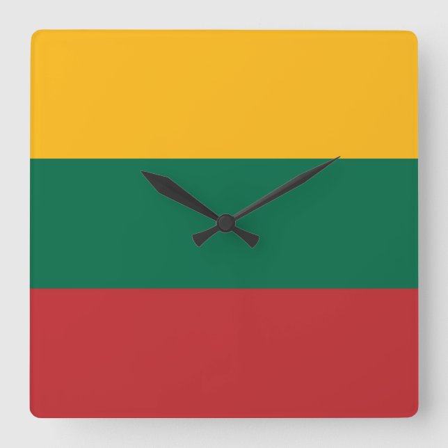 Litauen Flagga Fyrkantig Klocka (Framsida)