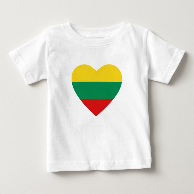 Litauen Flagga Heart T-Shirt (Framsida)