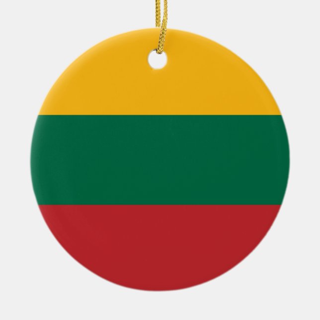 Litauen flagga julgransprydnad keramik (Framsidan)