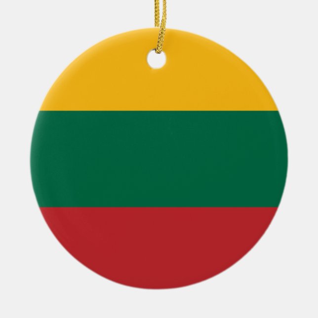 Litauen flagga julgransprydnad keramik (Framsidan)
