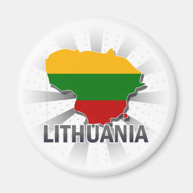 Litauen Flagga Karta 2,0 Magnet (Framsidan)