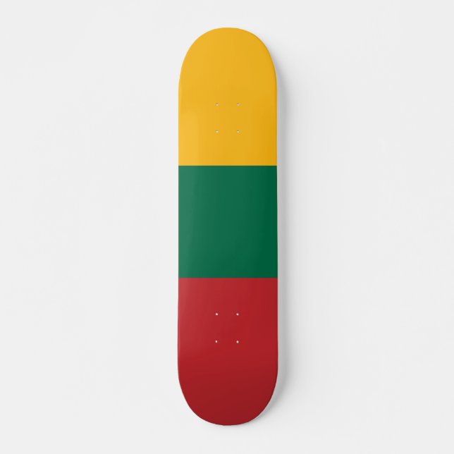 Litauen flagga mini skateboard bräda 18,5 cm (Framsida)