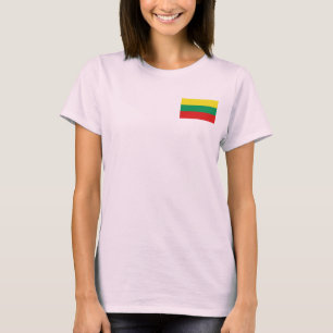 Litauen Flagga och Karta dk T-Shirt
