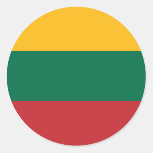 Litauen Flagga Runt Klistermärke