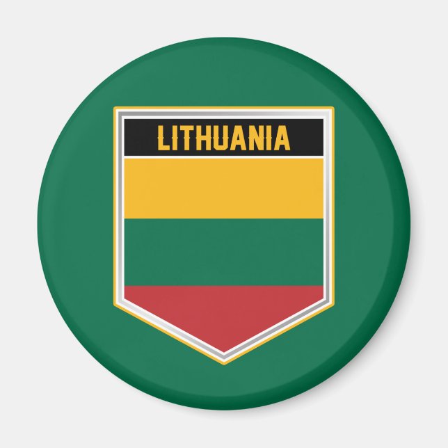Litauen Flagga Shield Magnet (Framsidan)