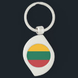Litauen Flagga Swirl Silverfärgad Nyckelring<br><div class="desc">Litauen Flagga</div>