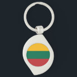 Litauen Flagga Swirl Silverfärgad Nyckelring<br><div class="desc">Patriotisk flagga i Litauen.</div>