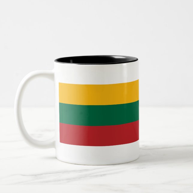 Litauen Flagga Två-Tonad Mugg (Vänster)