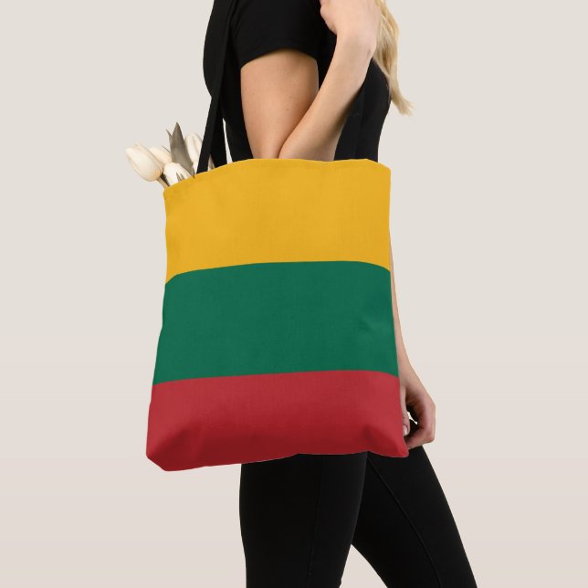 Litauen flagga tygkasse (Närbild)