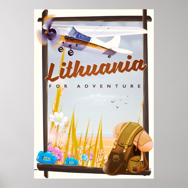 litauen - För en äventyrsresaffisch Poster (Framsidan)