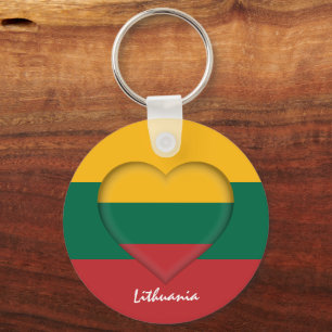 Litauen & Heart, Litauens Flagga mode/sport Nyckelring
