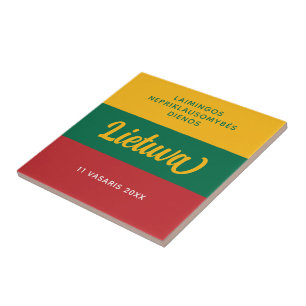 Litauen Independence day, Flagga Kakelplatta
